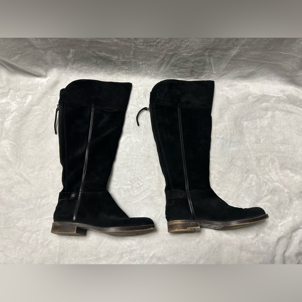 Women’s Franco Sarto black suede knee high riding boots size 7.5